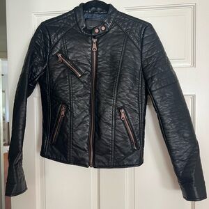 Andrew Marc New York Women’s Black Leather Jacket, size XS, $50